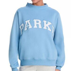Parke Women's Light Blue Mock Neck Sweatshirt
